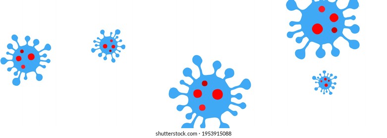Quarantine Red Sick Blue Test Pandemic Vivid Science Vector. Danger Sign Epidemic White Medicine Horizontal Background. Virus Bright Healthcare Vibrant Covid-19 Neon Coronavirus Illustration.