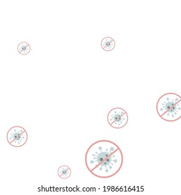 Quarantine Red Sick Test Silver Epidemic Coronavirus Backdrop. Healthcare Gray Covid-19 Grey Virus Restrictions Pandemic Wallpaper. Danger Sign Forbidden Blue Stop Covid Negative Illustration.
