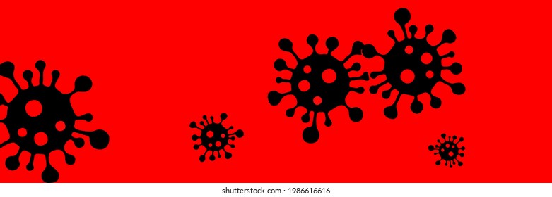 Quarantine Red Virus Black Pandemic Creepy Science Illustration. Covid-19 Test Neon Sick Horizontal Backdrop. Epidemic Vivid Healthcare Bright Coronavirus Medicine Vibrant Danger Sign Wallpaper.