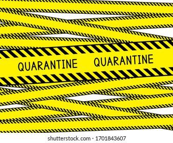 Quarantine. Restricted area. Quarantine zone. Warning stripes. Vector illustration.