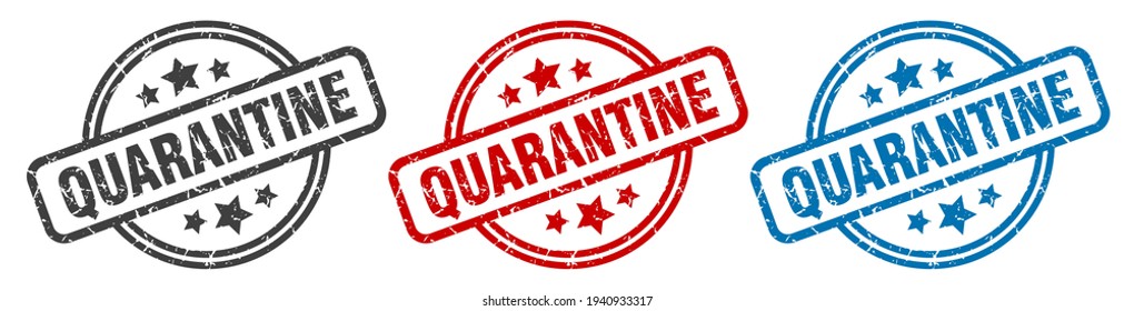 quarantine round grunge vintage sign. quarantine stamp