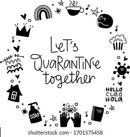 quarantine set, covid-19, keep calm and enjoy home