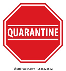 Quarantine sign that indicates the boundaries of the quarantine zone. Vector illustration.