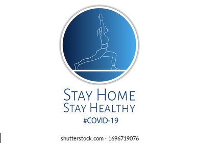 Quarantine and and social distancing concept. Stay at home. COVID-19 coronavirus. Template for background, banner, poster with text inscription. Vector EPS10 illustration.