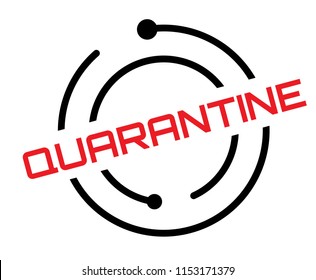 Quarantine stamp on white