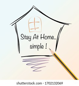 Quarantine or Stay At Home Campaign due to coronavirus spreading