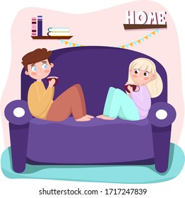 Quarantine, stay at home concept vector illustration