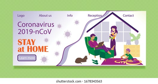 Quarantine stay at home,  web banner, poster.  fight covid-19 corona virus symptoms. people fight virus concept. corona viruses vaccine concept end of 2019-ncov. Pneumonia, high body temperature 