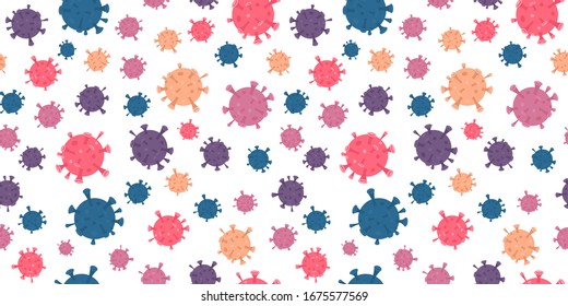 Quarantine, stop coronavirus epidemic design seamless pattern. Vector illustration