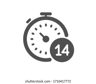 Quarantine timer icon. Coronavirus incubation period sign. Self-isolation symbol. Classic flat style. Quality design element. Simple quarantine icon. Vector