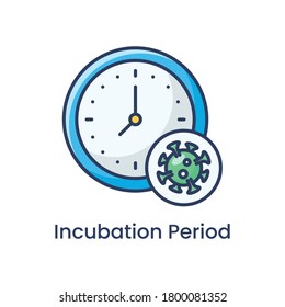 Icono de temporizador de cuarentena. Vector de signo del período de incubación de corona-virus  