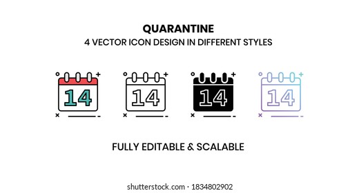Quarantine Vector illustration icons in different style