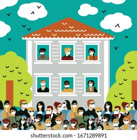 Quarantine virus epidemic home isolation people