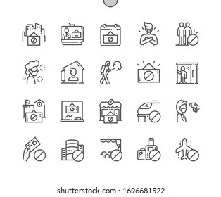 Quarantine Well-crafted Pixel Perfect Vector Thin Line Icons 30 2x Grid for Web Graphics and Apps. Simple Minimal Pictogram