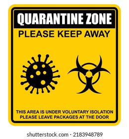 quarantine zone, please keep away, sticker vector