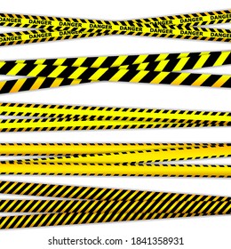 Quarantine zone warning tape. Novel coronavirus outbreak. Global lockdown. Crime scene yellow tape, police line Do Not Cross tape.