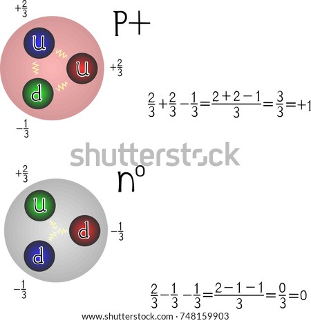 of composition quarks Proton  Neutron Quark Composition Vector Free) Shutterstock (Royalty Stock 748159903