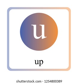 Up quark vector illustration. Quantum mechanics. Elementary particles.