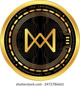 quarkchain-qkc cryptocurrency illustrations on abstract background. 3d illustrations.