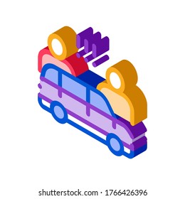 Quarrel between Car Drivers Icon Vector. Isometric Quarrel between Car Drivers sign. color isolated symbol illustration
