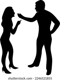 quarrel between two people graphics black color