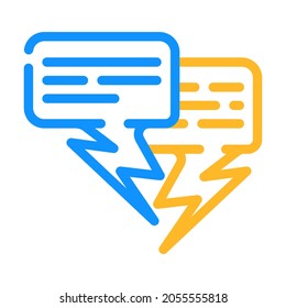 quarrel conversation color icon vector. quarrel conversation sign. isolated symbol illustration
