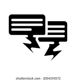 quarrel conversation glyph icon vector. quarrel conversation sign. isolated contour symbol black illustration