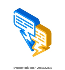 quarrel conversation isometric icon vector. quarrel conversation sign. isolated symbol illustration