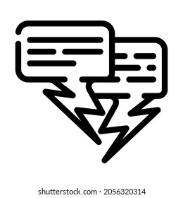 quarrel conversation line icon vector. quarrel conversation sign. isolated contour symbol black illustration