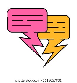 quarrel conversation line icon vector. quarrel conversation sign. isolated symbol illustration