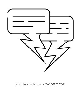 quarrel conversation line icon vector. quarrel conversation sign. isolated contour symbol black illustration
