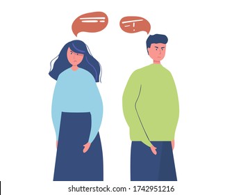 Quarrel Couple Vector. Office Workers Characters. Quarreling People. Angry Man And Woman. Parents Divorce. Shouting. Isolated Flat Cartoon Illustration.