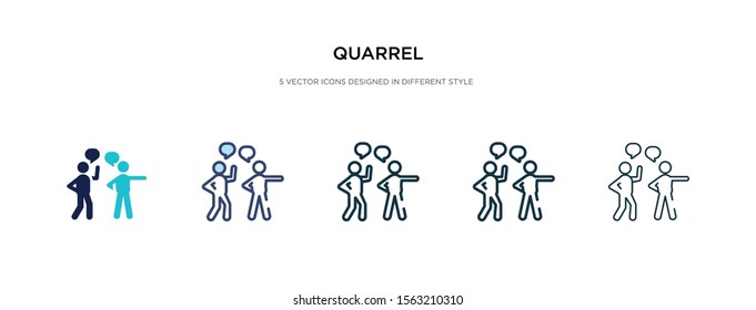 quarrel icon in different style vector illustration. two colored and black quarrel vector icons designed in filled, outline, line and stroke style can be used for web, mobile, ui