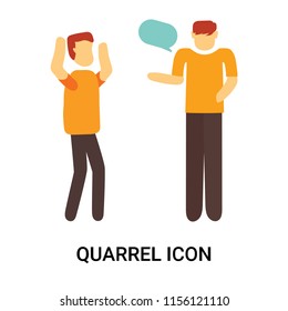 Quarrel icon vector isolated on white background, Quarrel transparent sign , business people, person or human illustration
