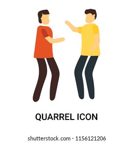 Quarrel icon vector isolated on white background, Quarrel transparent sign , business people, person or human illustration