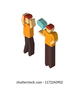 Quarrel isometric left top view 3D icon