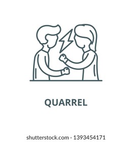 Quarrel vector line icon, linear concept, outline sign, symbol