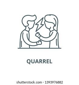 Quarrel vector line icon, linear concept, outline sign, symbol