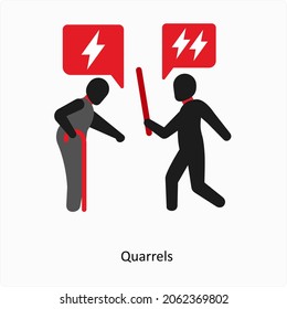 Quarrels or Fight Icon Concept 