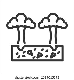 Quarry Blast Outline Icon Vector Illustration