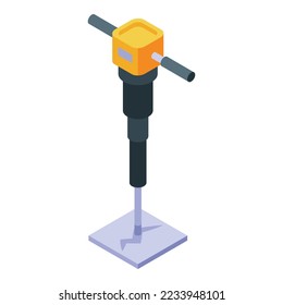 Quarry drill icon isometric vector. Mine industry. Mining construction