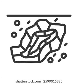 Quarry Face Outline Icon Vector Illustration