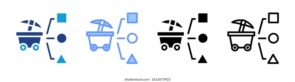 Quarry Method icon set multiple style collection