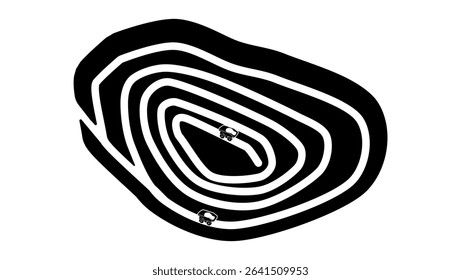 quarry for ore mining, symbol, black isolated silhouette