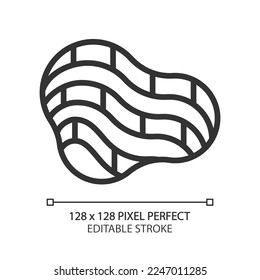 Quarry pixel perfect linear icon. Open pit mine. Type of mining from earth surface. Source of coal. Heavy industry. Thin line illustration. Contour symbol. Vector outline drawing. Editable stroke