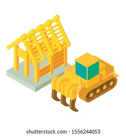 Quarry work icon. Isometric illustration of quarry work vector icon for web