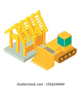 Quarrying icon. Isometric illustration of quarrying vector icon for web