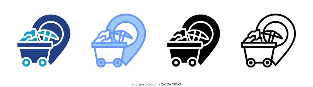 Quarrying Site icon set multiple style collection
