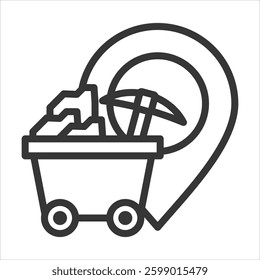 Quarrying Site Outline Icon Vector Illustration