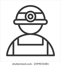 Quarryman Outline Icon Vector Illustration